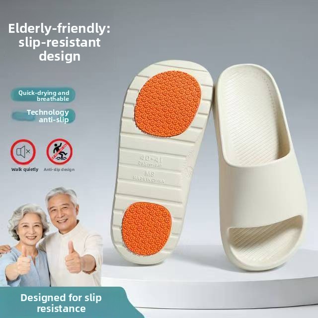 Non-slip slippers designed for the safety of elderly and pregnant people 
